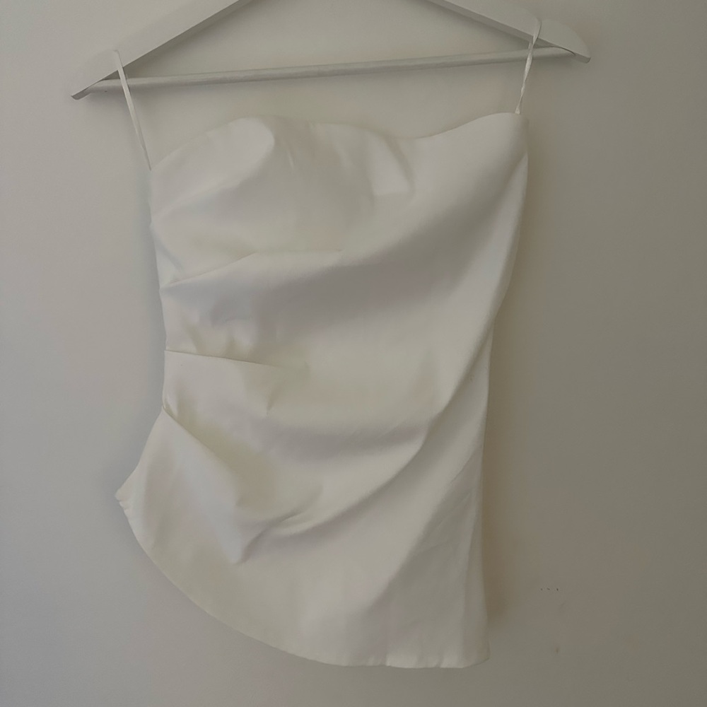 Zara Elegant White Strapless Top